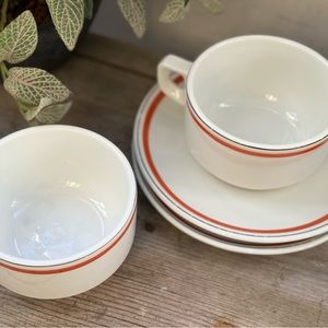 Vintage RESTAURANT WARE Cafe au Lait Cups Set of 2 Porcelaine D’Auteuil Diner
